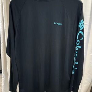Columbia Black Long Sleeve Tee with Teal Logo